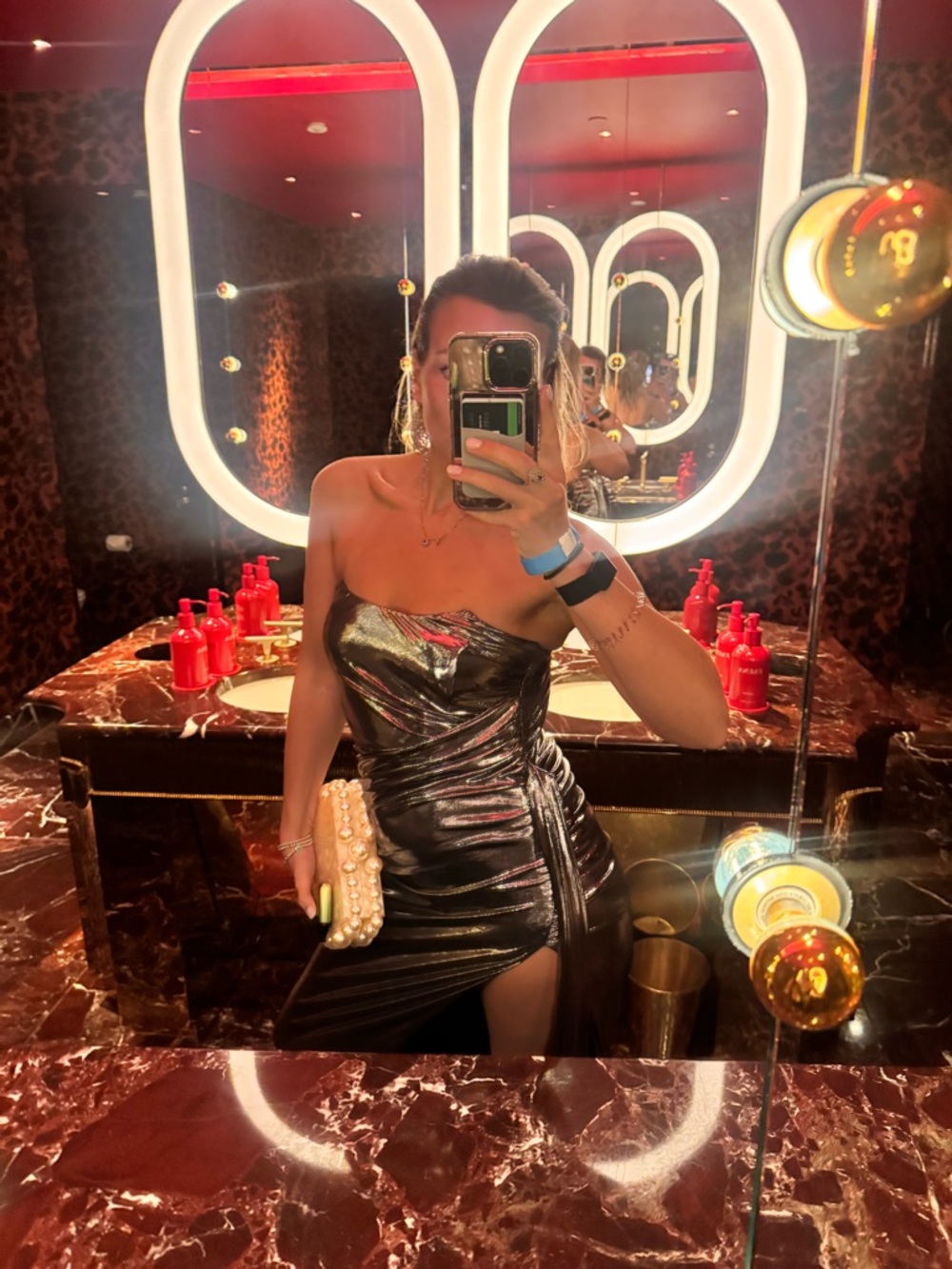 Retrofete Metallic Black Party Dress